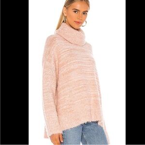 Show Me Your MuMu Pink Oversized Fuzzy Knit Fatima Turtleneck Sweater